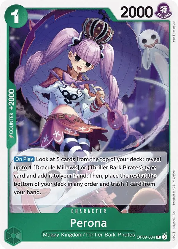 Emperors in the New World 영어판 Perona OP09-034 카드 앞면