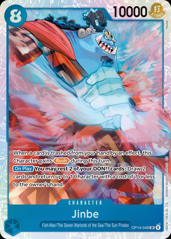 The Azure Sea's Seven 영어판 Jinbe OP14-049 카드 앞면