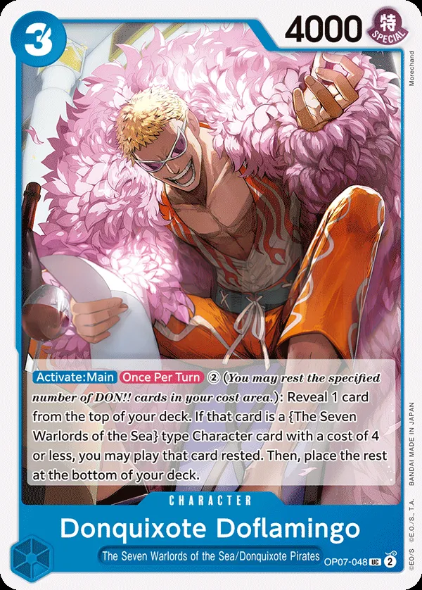 500 Years in the Future 영어판 Donquixote Doflamingo OP07-048 카드 앞면