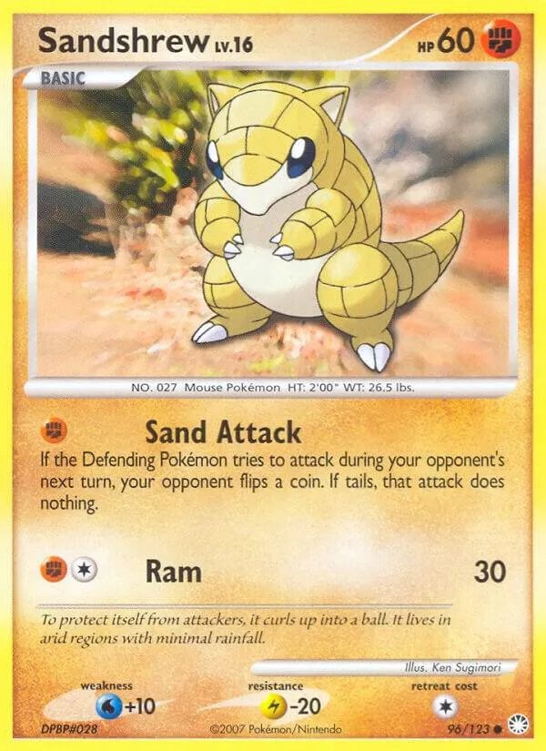 Diamond & Pearl—Mysterious Treasures 英語版 Sandshrew 96 カード表面
