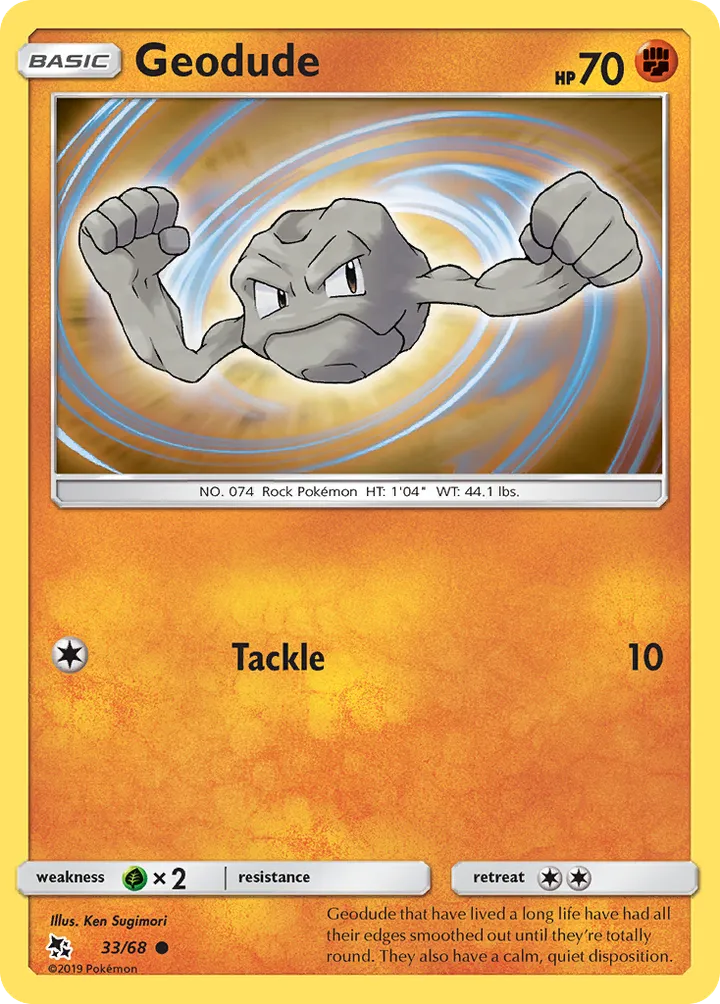Hidden Fates 영어판 Geodude 33 카드 앞면