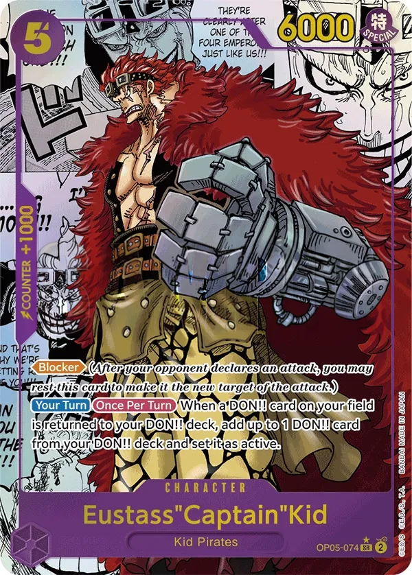 Awakening of the New Era 英語版 Eustass"Captain"Kid OP05-074 · 再録 2 カード表面