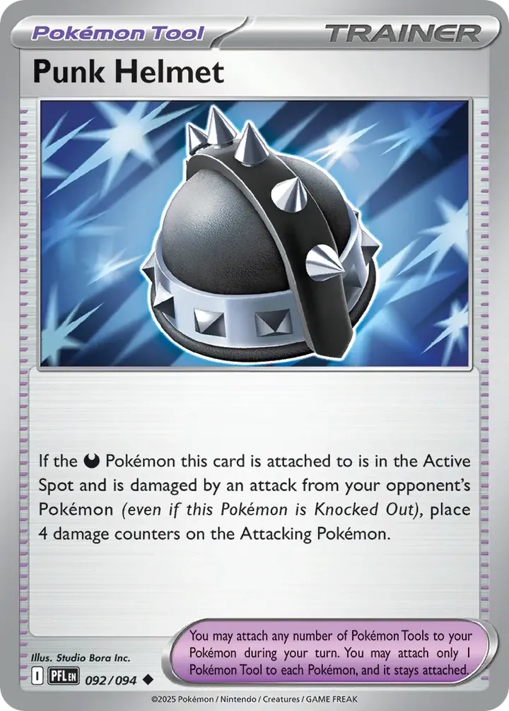 Mega Evolution—Phantasmal Flames 영어판 Punk Helmet 92 카드 앞면