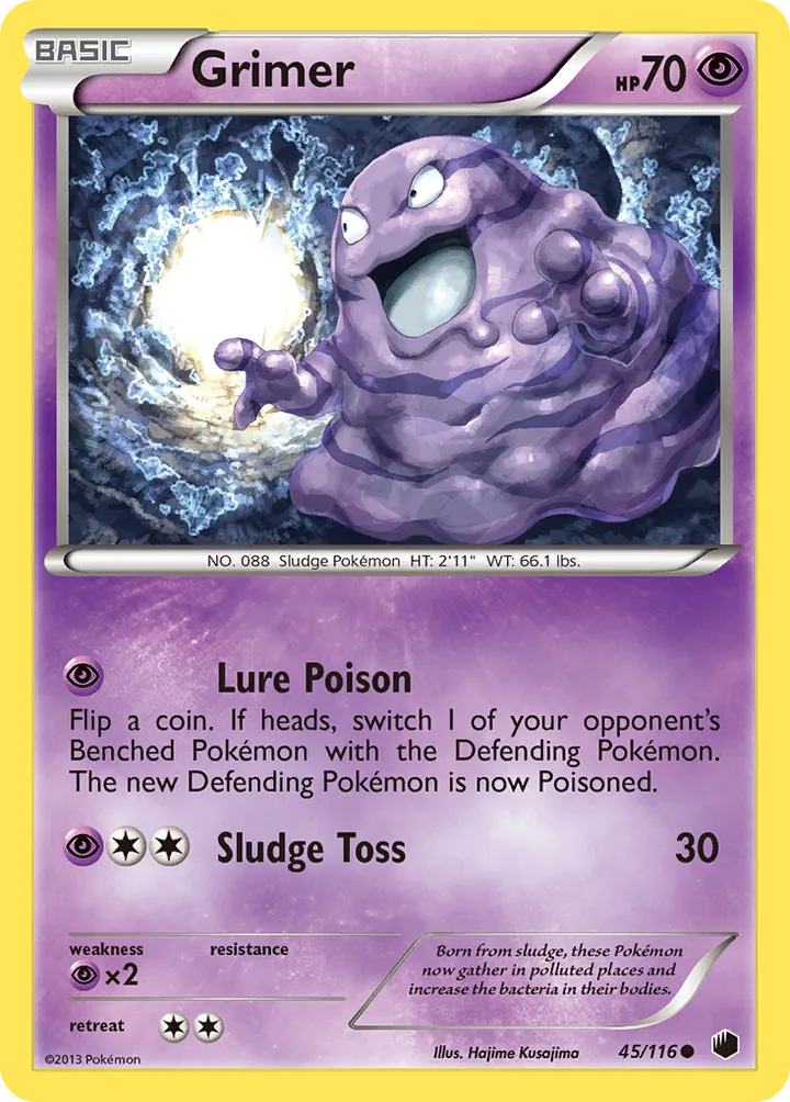 Black & White—Plasma Freeze 영어판 Grimer 45 카드 앞면