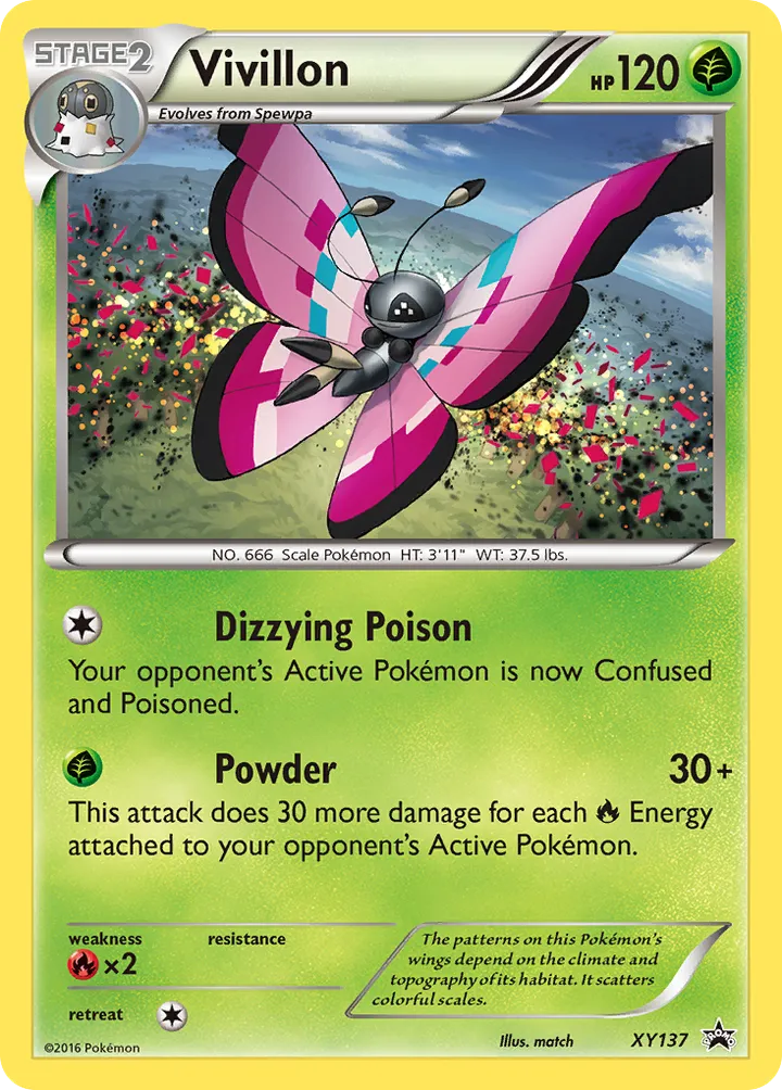 XY Black Star Promos 英語版 Vivillon XY137 カード表面