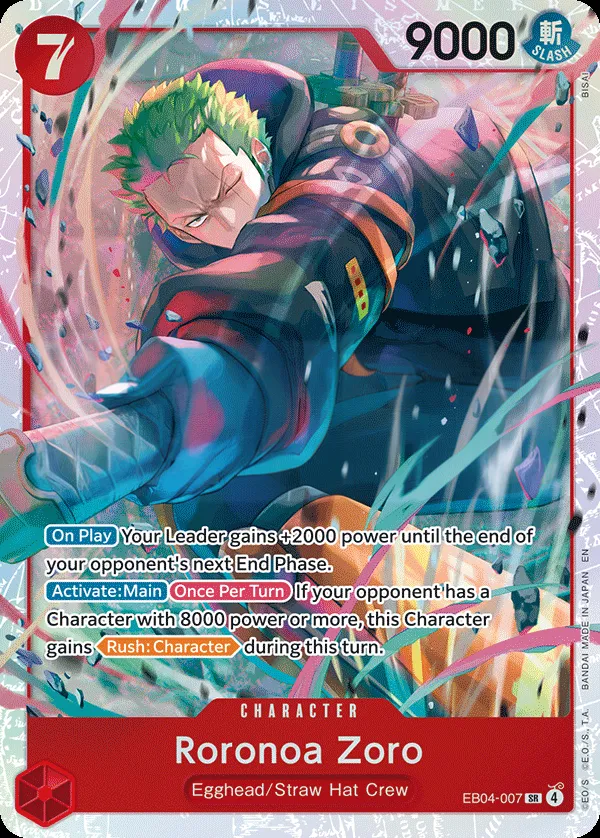Egghead Crisis 영어판 Roronoa Zoro EB04-007 카드 앞면