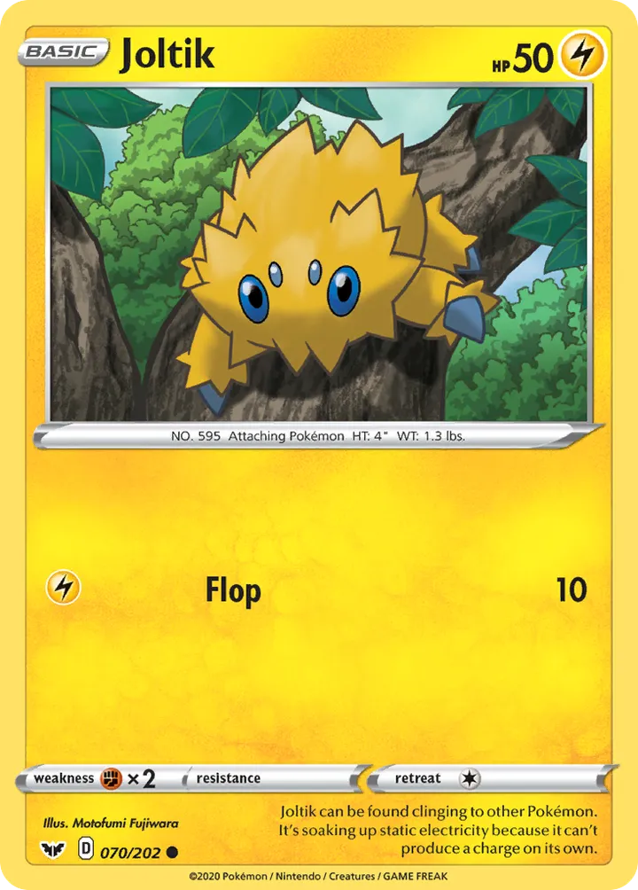 Sword & Shield 영어판 Joltik 70 카드 앞면