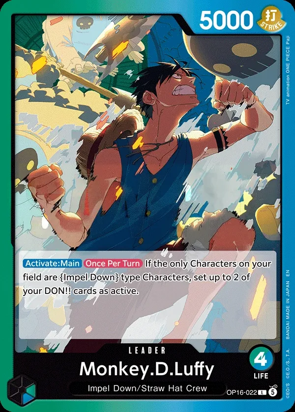 The Time of Battle 영어판 Monkey.D.Luffy OP16-022 카드 앞면