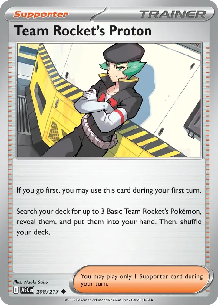 Mega Evolution—Ascended Heroes 英語版 Team Rocket's Proton 208 カード表面