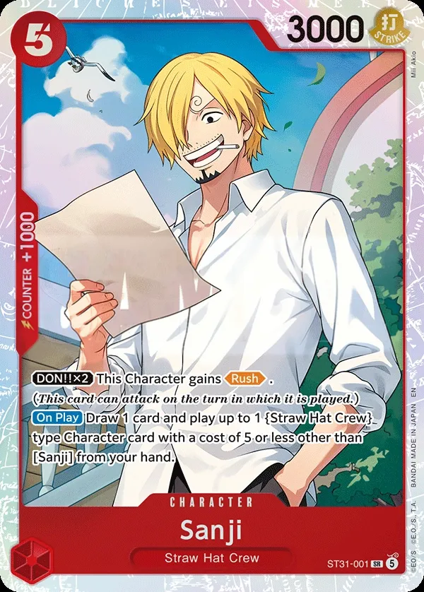RED Monkey.D.Luffy 英語版 Sanji ST31-001 カード表面