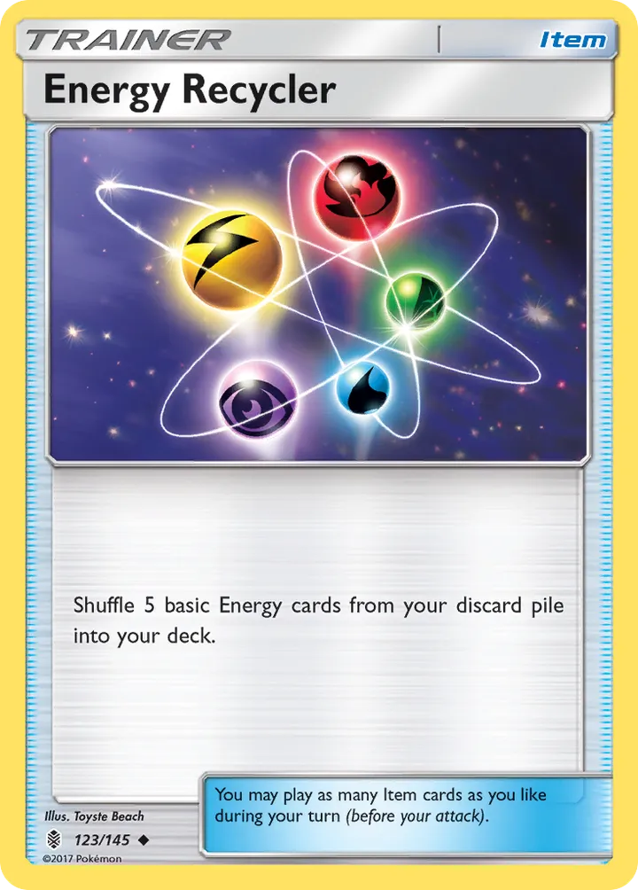 Sun & Moon—Guardians Rising 英語版 Energy Recycler 123 カード表面