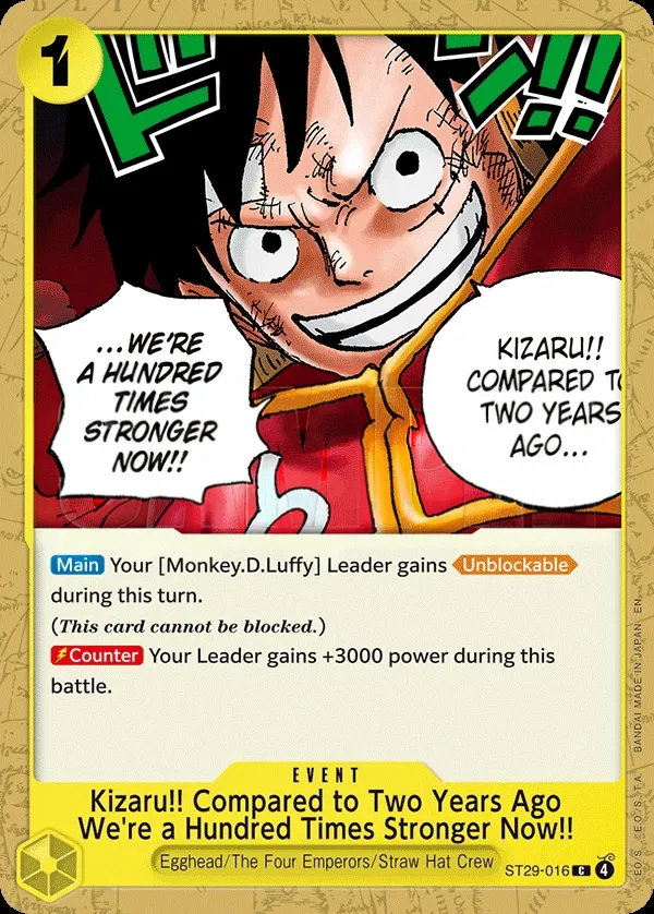 Egghead 영어판 Kizaru!! Compared to Two Years Ago We're a Hundred Times Stronger Now!! ST29-016 카드 앞면