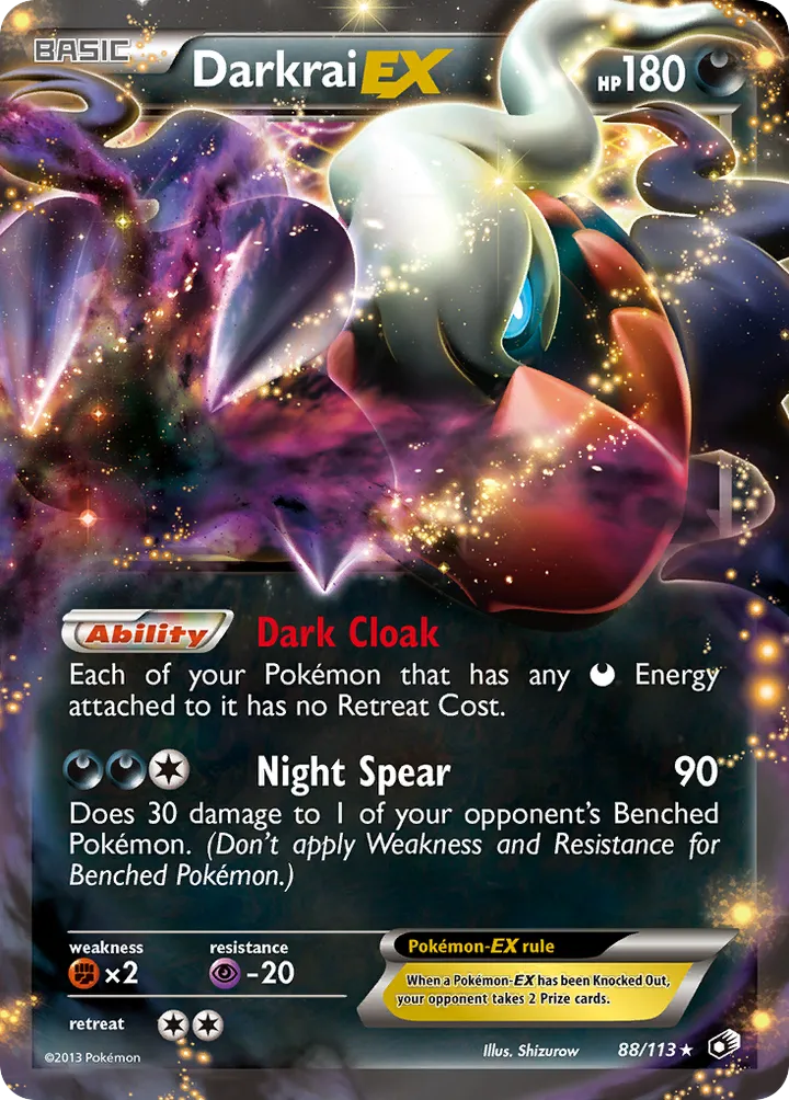Black & White—Legendary Treasures 영어판 Darkrai-EX 88 카드 앞면