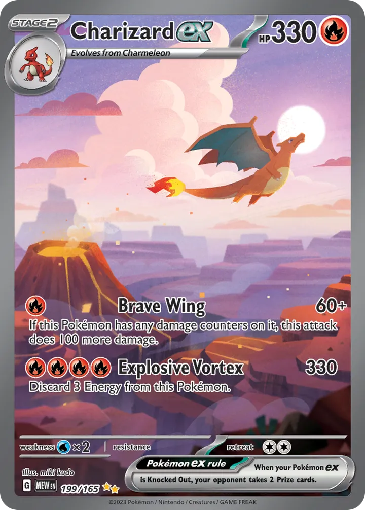 Scarlet & Violet—151 英語版 Charizard ex 199 カード表面
