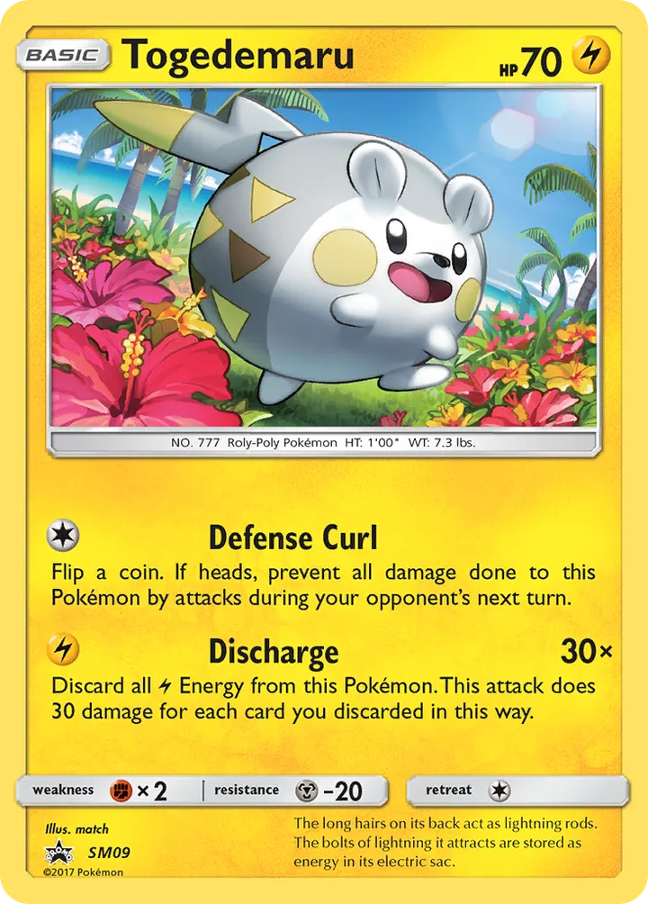 SM Black Star Promos 영어판 Togedemaru SM09 카드 앞면