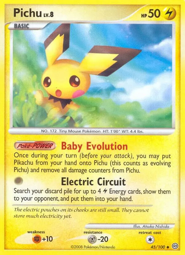 Diamond & Pearl—Stormfront 英語版 Pichu 45 カード表面