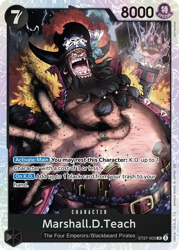 BLACK Marshall.D.Teach 영어판 Marshall.D.Teach ST27-005 카드 앞면