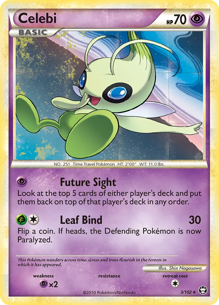 HS—Triumphant 영어판 Celebi 3 카드 앞면