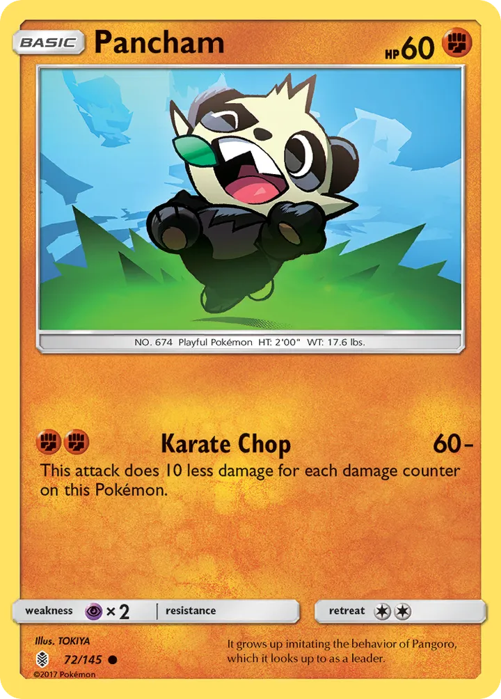 Sun & Moon—Guardians Rising 영어판 Pancham 72 카드 앞면