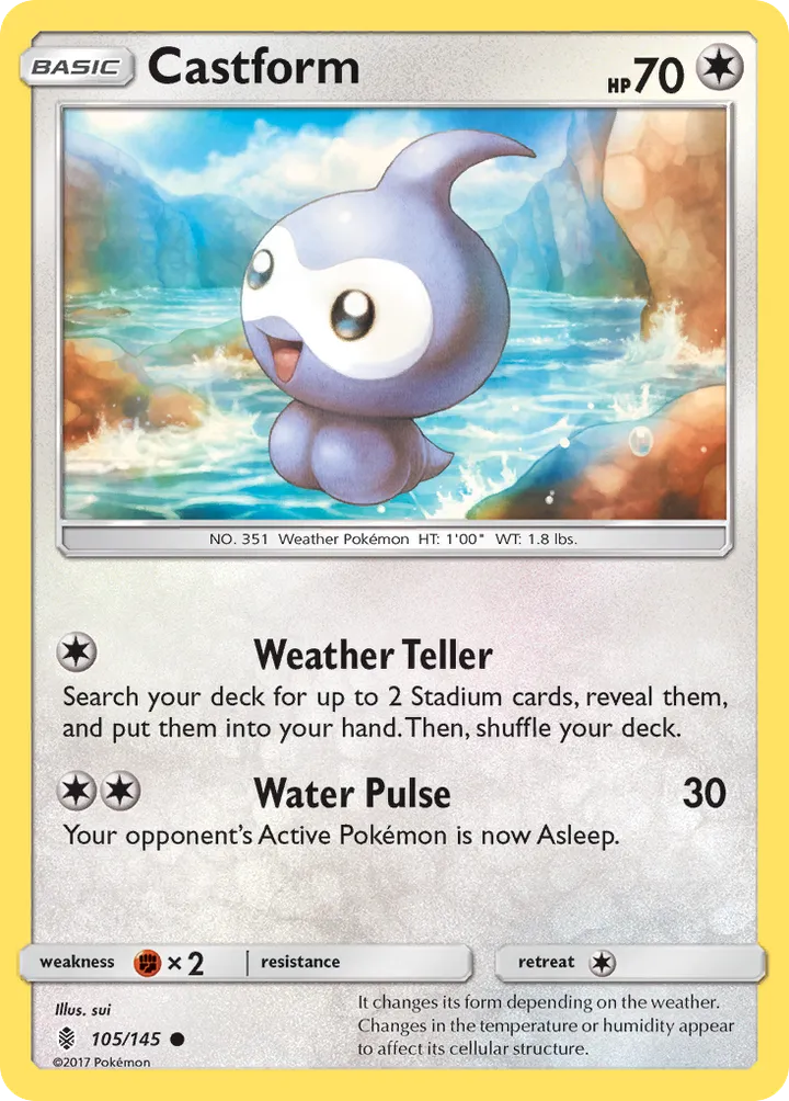Sun & Moon—Guardians Rising 영어판 Castform 105 카드 앞면