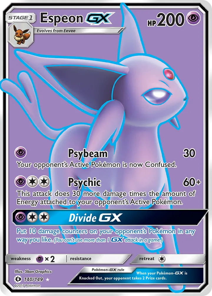 Sun & Moon 英語版 Espeon-GX 140 カード表面