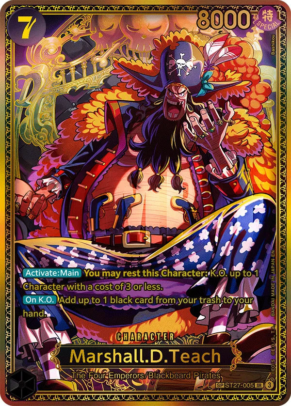 BLACK Marshall.D.Teach 英語版 Marshall.D.Teach ST27-005 · パラレル カード表面
