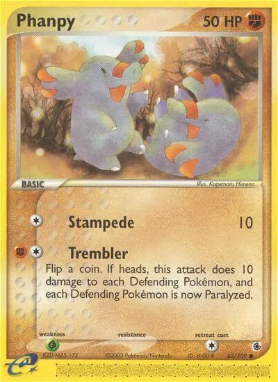 EX Ruby & Sapphire 英語版 Phanpy 62 カード表面