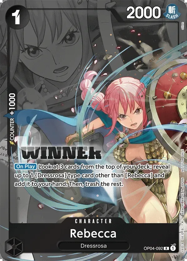 Kingdoms of Intrigue 英語版 Rebecca OP04-092 · ウィナー カード表面