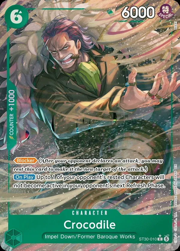 Luffy & Ace 영어판 Crocodile ST30-010 · 패럴렐 카드 앞면