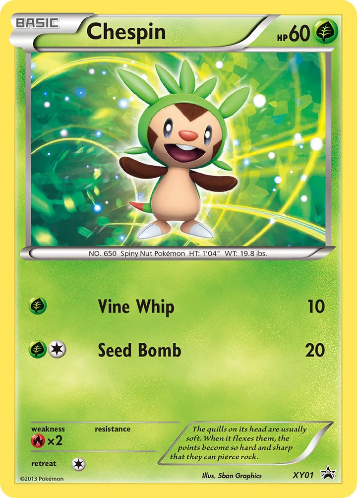 XY Black Star Promos 영어판 Chespin XY01 카드 앞면