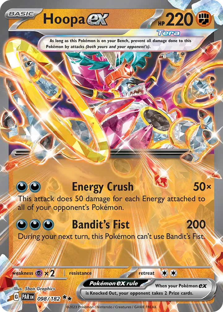 Scarlet & Violet—Paradox Rift 英語版 Hoopa ex 98 カード表面
