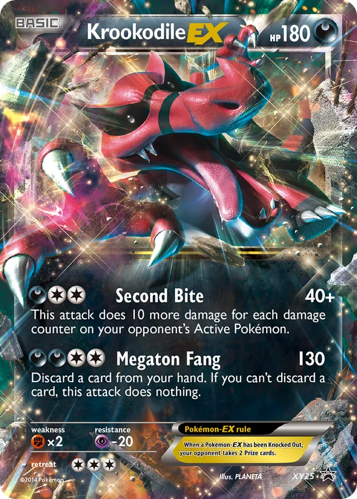 XY Black Star Promos 英語版 Krookodile-EX XY25 カード表面
