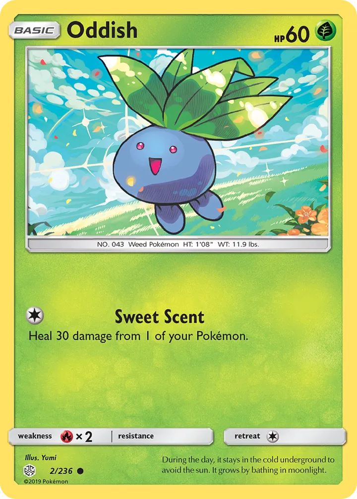 Sun & Moon—Cosmic Eclipse 영어판 Oddish 2 카드 앞면