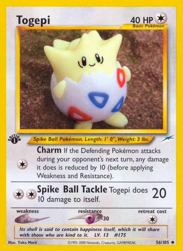 Neo Destiny 영어판 Togepi 56 카드 앞면