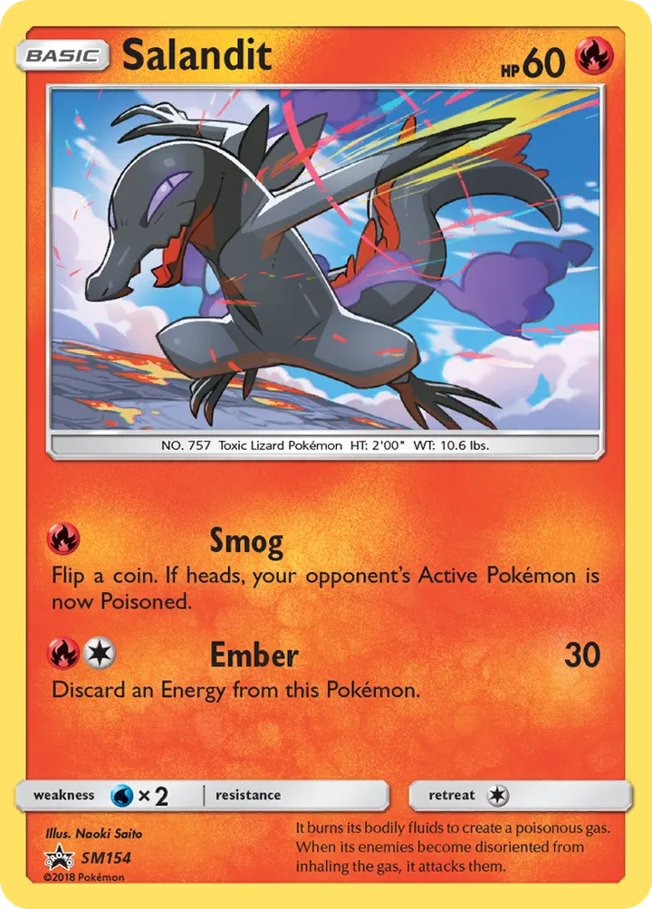 SM Black Star Promos 영어판 Salandit SM154 카드 앞면