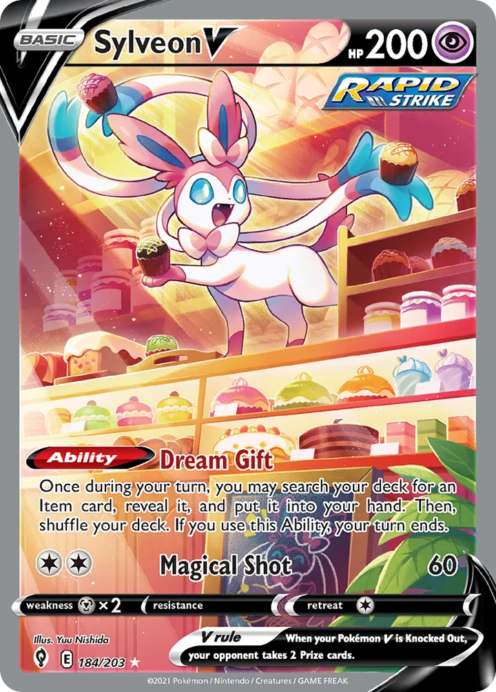 Sword & Shield—Evolving Skies 영어판 Sylveon V 184 카드 앞면