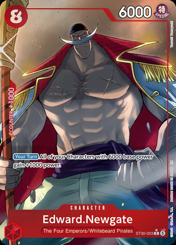Luffy & Ace 英語版 Edward.Newgate ST30-003 · パラレル カード表面