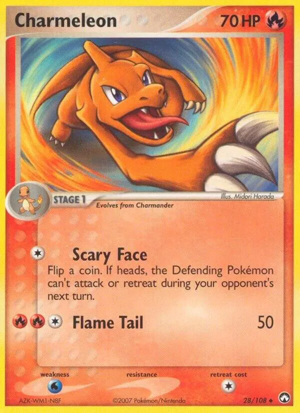Front of Charmeleon 28, EX Power Keepers English