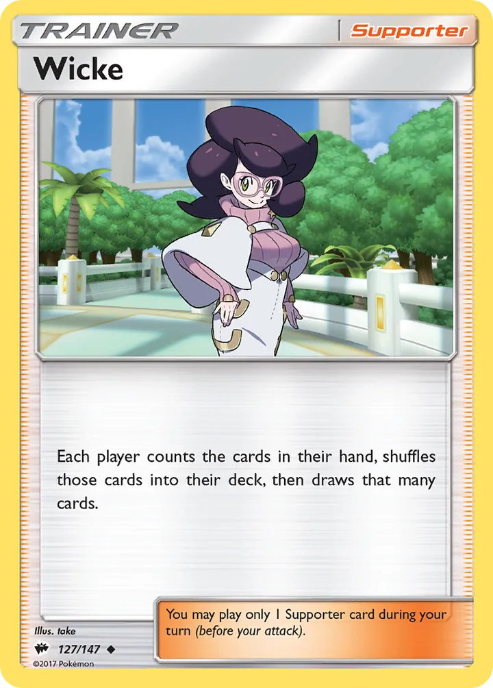 Sun & Moon—Burning Shadows 영어판 Wicke 127 카드 앞면