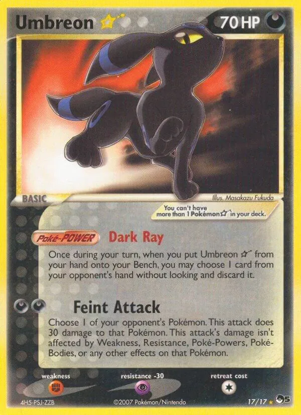 POP Series 5 영어판 Umbreon ★ 17 카드 앞면