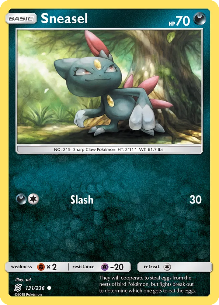 Sun & Moon—Unified Minds 영어판 Sneasel 131 카드 앞면