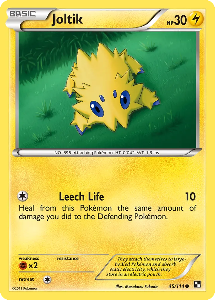 Black & White 영어판 Joltik 45 카드 앞면