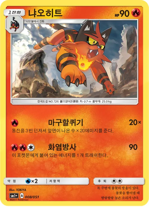 Front of 냐오히트 8, 썬&문 Korean