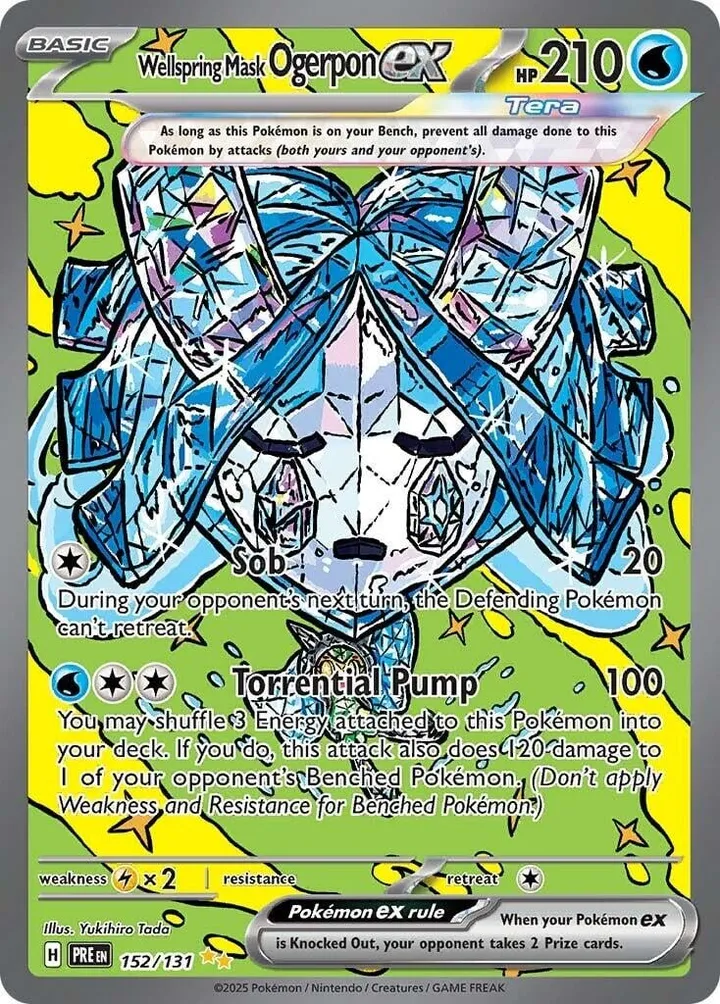 Scarlet & Violet—Prismatic Evolutions 英語版 Wellspring Mask Ogerpon ex 152 カード表面