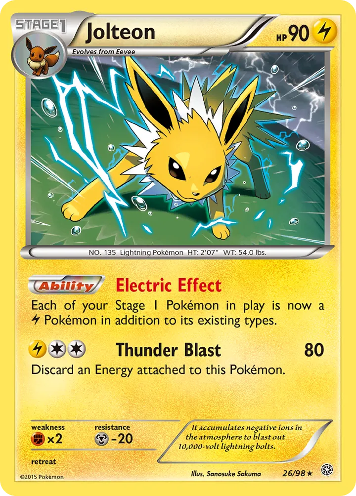 XY—Ancient Origins 영어판 Jolteon 26 카드 앞면