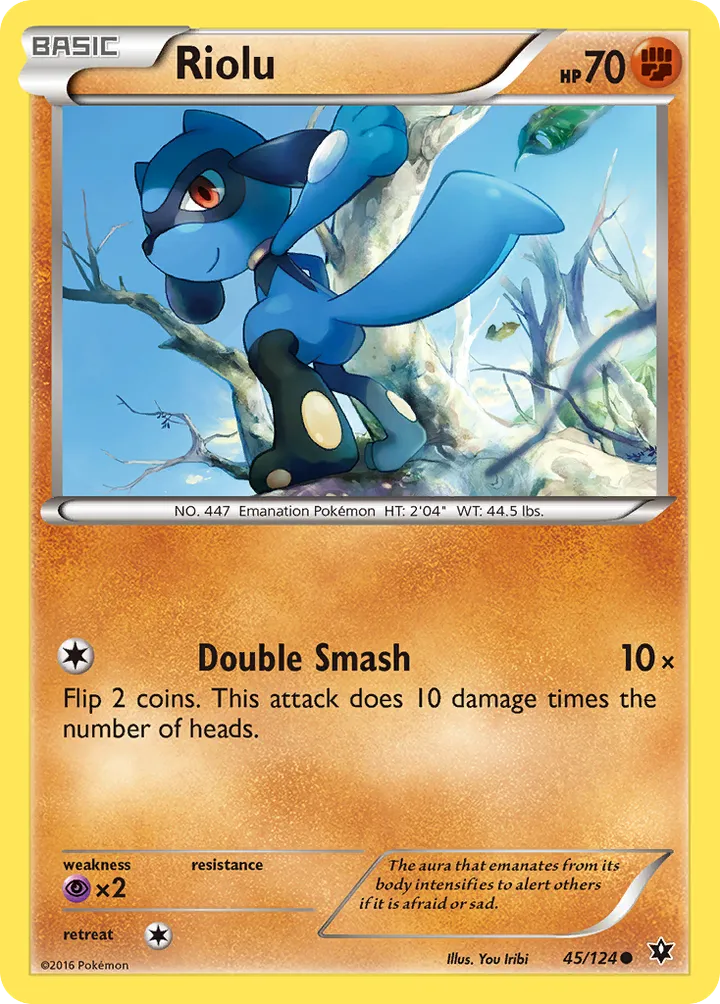 XY—Fates Collide 영어판 Riolu 45 카드 앞면