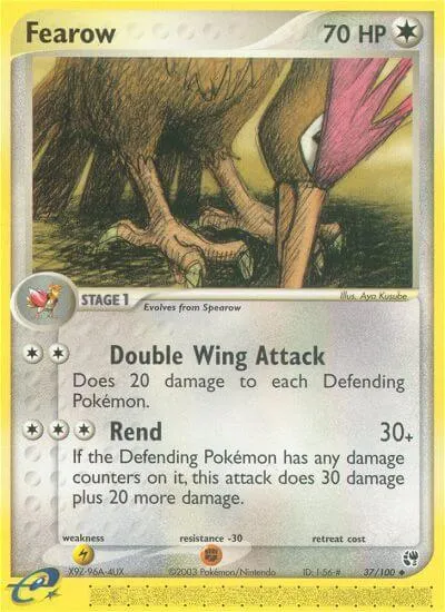EX Sandstorm 영어판 Fearow 37 카드 앞면