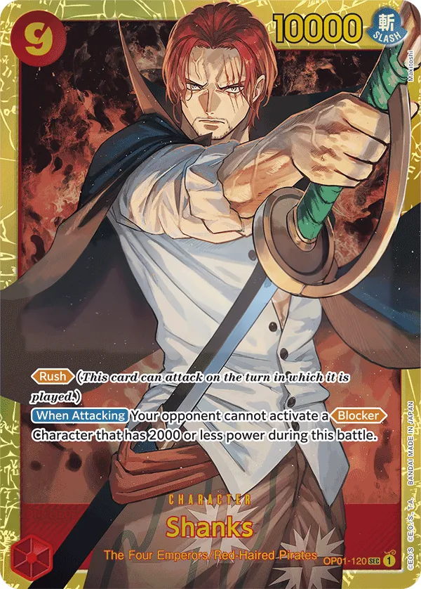 Romance Dawn 영어판 Shanks OP01-120 · 재록 카드 앞면