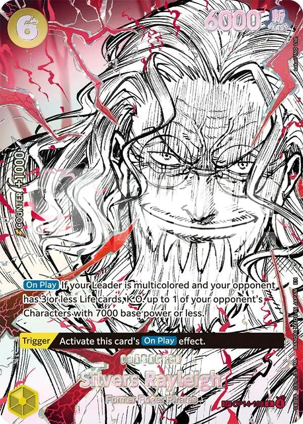 The Azure Sea's Seven 영어판 Silvers Rayleigh OP14-108 · 패럴렐 3 카드 앞면