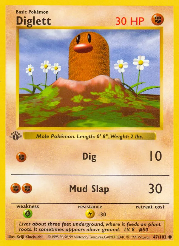Base Set 英語版 Diglett 47 カード表面